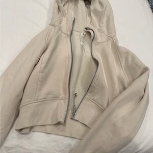Lulu Lemon Cropped Women's Bone Color Zip-Up Hoodie